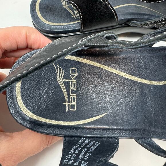 Dansko Drea Leather Fisherman Sandals 38 8 Strappy Wedge Slingback Comfort - Picture 10 of 11